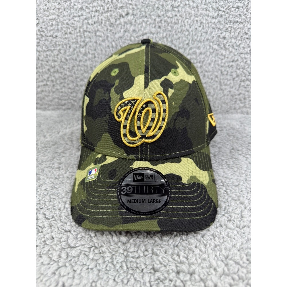 New Era 39THIRTY Washington Nationals MLB Armed Forces Day Camo‎ Hat Unisex M/L